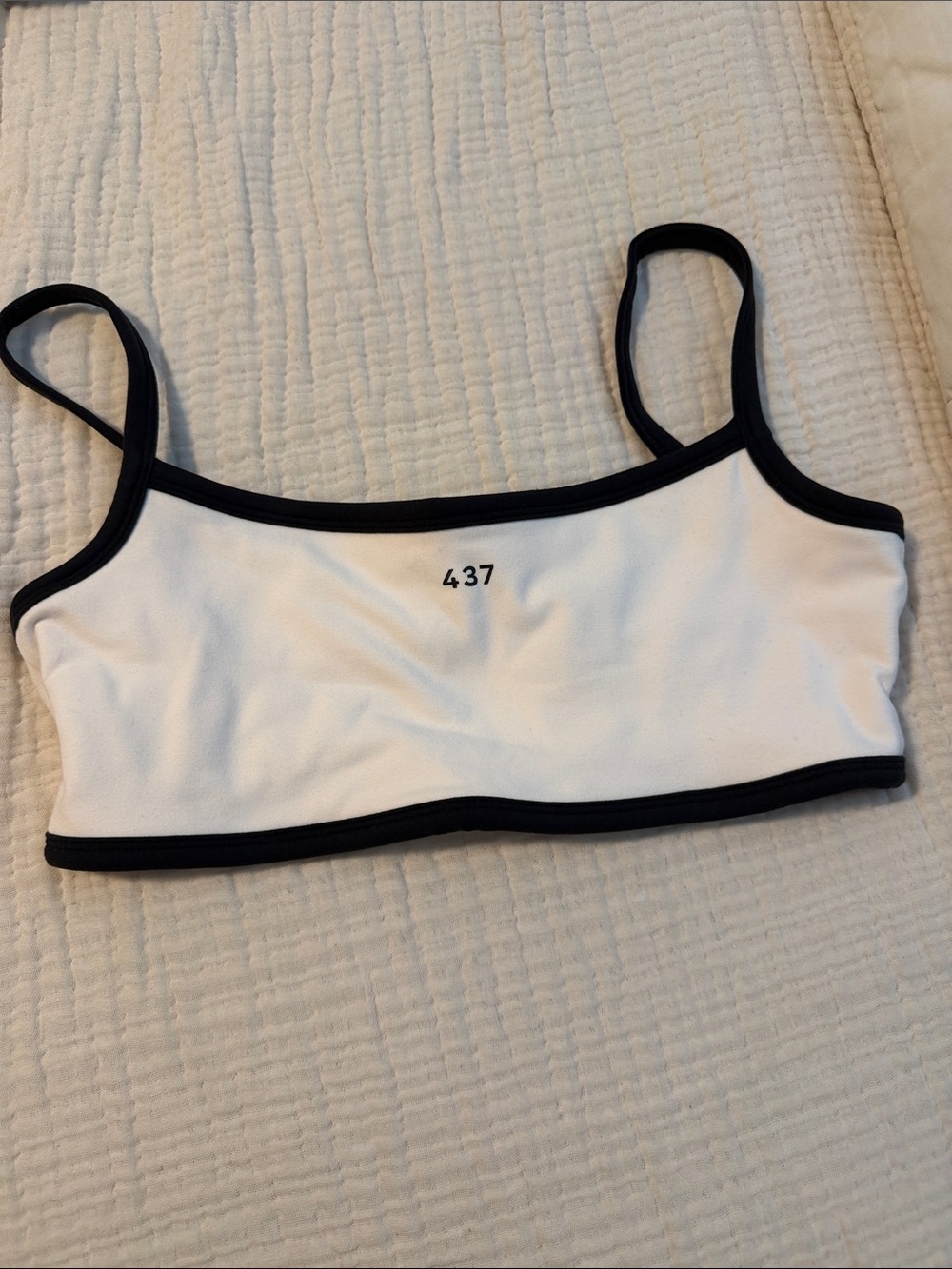 White and Black Contrast Crop Bralette